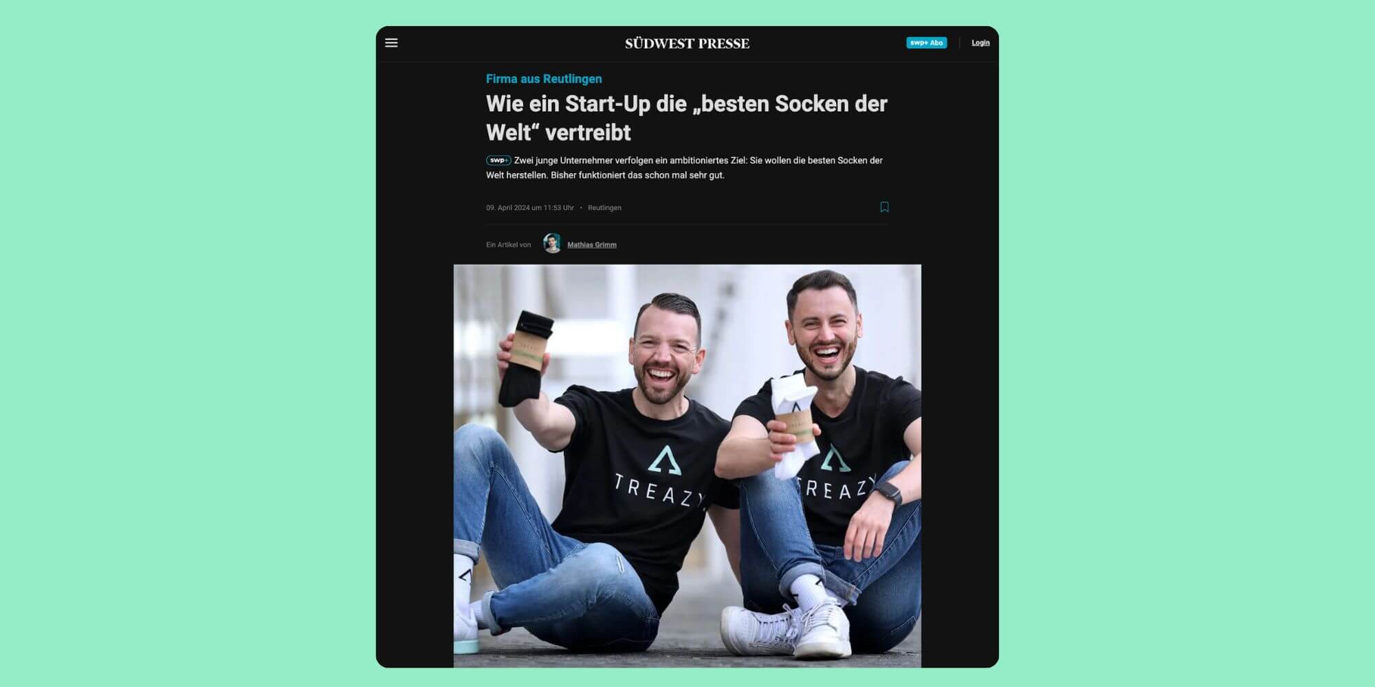 Artikel über TREAZY. in der Südwest Presse