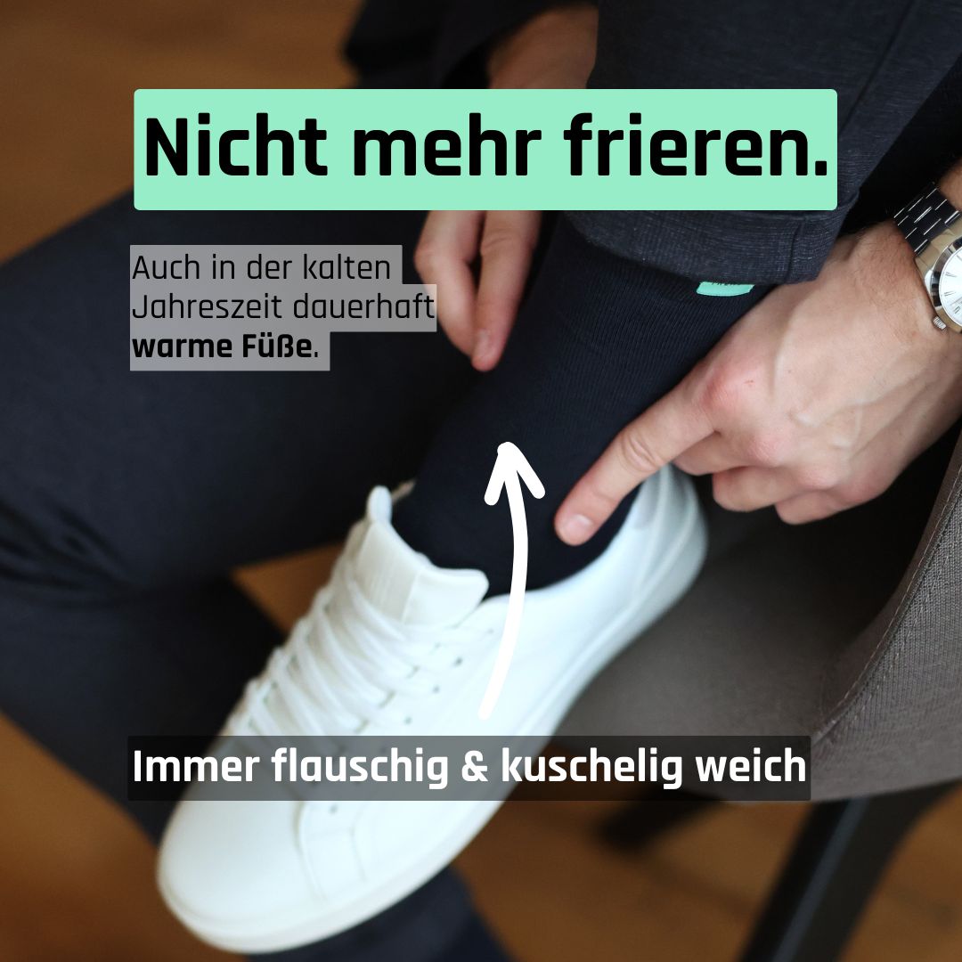Warme Füße in Business Socken von TREAZY.