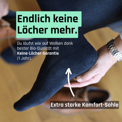 Keine Löcher in Business Socken aus Bio-Baumwolle