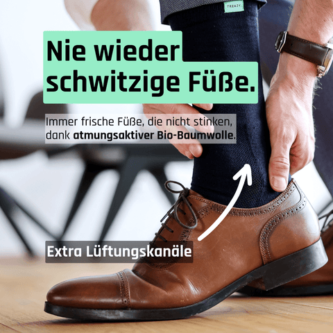 Schweißfreie Business Socken aus Bio-Baumwolle