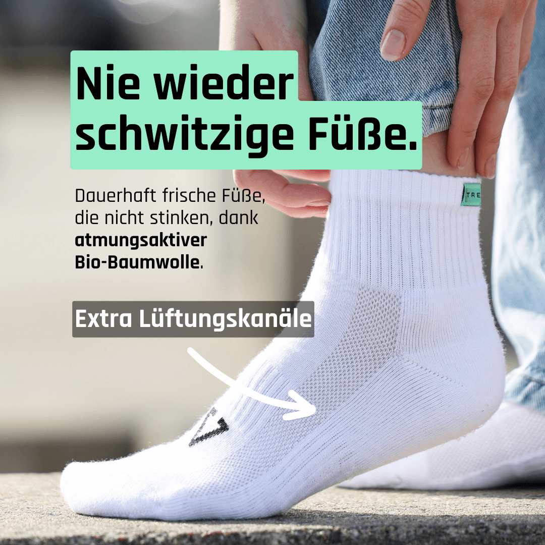 Keine schwitzigen Füßen in Halbhohen Socken von TREAZY. aus Bio-Baumwolle