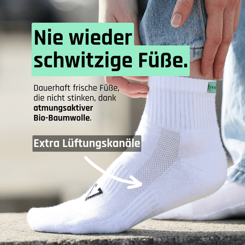 Keine schwitzigen Füßen in Halbhohen Socken von TREAZY. aus Bio-Baumwolle