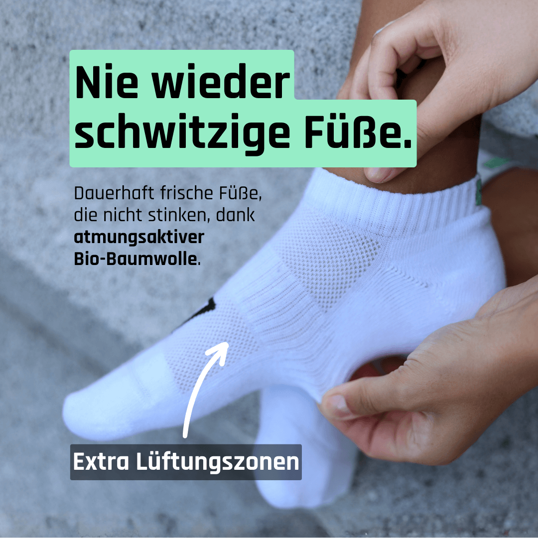 Keine schwitzigen Füße mit Sneaker Socken von TREAZY. aus Bio-Baumwolle