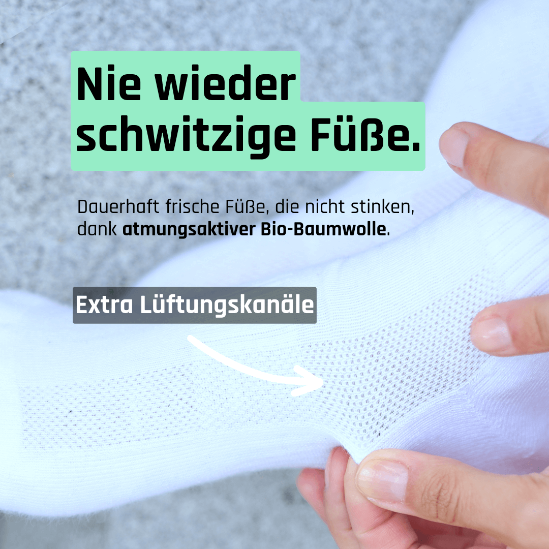 Keine Schweißfüße mit Tennis Socken von TREAZY. aus Bio-Baumwolle