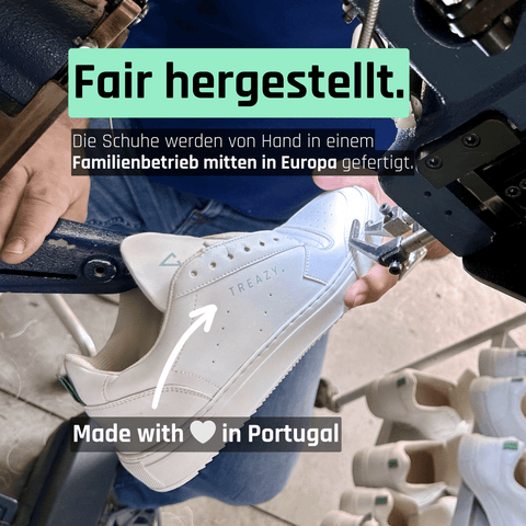 Herstellung von Sneaker von TREAZY. aus Apfelleder 