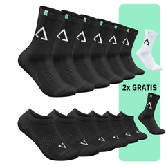 Lieblingssocken-Set Schwarz (12+2 Paar)